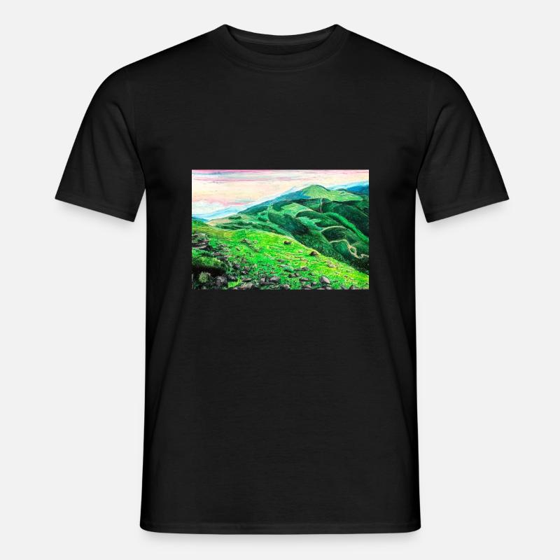 Bieszczady-Gebirge - Handgemachtes Bild - Männer T-Shirt - Schwarz
