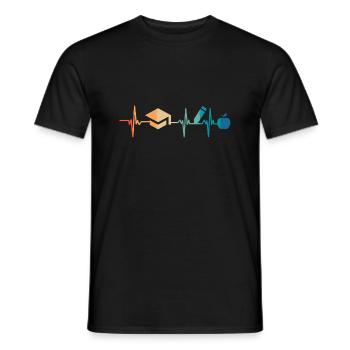 Heartbeat Teaching - Men's T-Shirt - black - Front - AI Model Male 178 light (178cm)