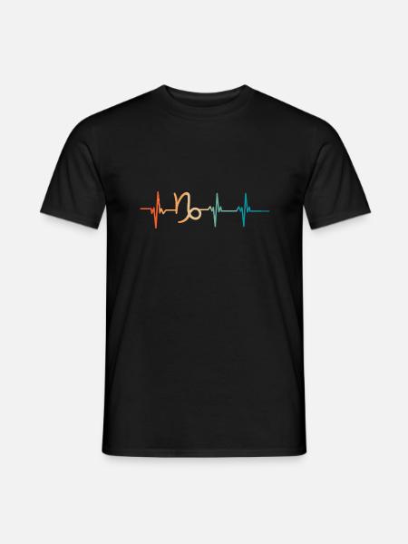 Herzschlag Steinbock Sternzeichen - Männer T-Shirt - Schwarz
