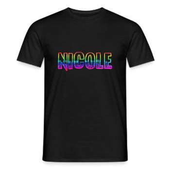 nicole rs regenbogen - Männer T-Shirt - Schwarz - Vorne - AI Model Male 178 light (178cm)