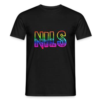 nils rs rainbow - Men's T-Shirt - black - Front - AI Model Male 178 light (178cm)