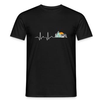 Wohnwagen Wowa Herz Liebe Leben Puls Herzschlag - Männer T-Shirt - Schwarz - Vorne - AI Model Male 178 light (178cm)