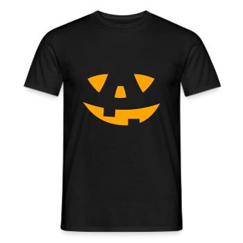 Halloween Costume Pumpkin Pumpkin Face Halloween - Men's T-Shirt - black - Front - AI Model Male 178 light (178cm)