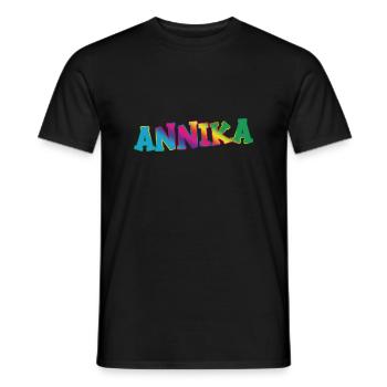 Annika - Männer T-Shirt - Schwarz - Vorne - AI Model Male 178 light (178cm)