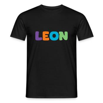 Name - Leon - Männer T-Shirt - Schwarz - Vorne - AI Model Male 178 light (178cm)