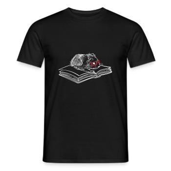 Livres et cochons d'Inde Lecture de la littérature - T-shirt homme - noir - Devant - AI Model Male 178 light (178cm)