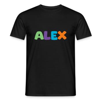 Nom - Alex - T-shirt homme - noir - Devant - AI Model Male 178 light (178cm)