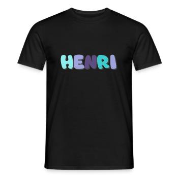 Name - Henri - Men's T-Shirt - black - Front - AI Model Male 178 light (178cm)