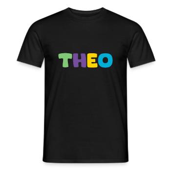 Name - Theo - Men's T-Shirt - black - Front - AI Model Male 178 light (178cm)