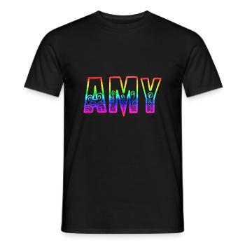 amy rs rainbow - Men's T-Shirt - black - Front - AI Model Male 178 light (178cm)