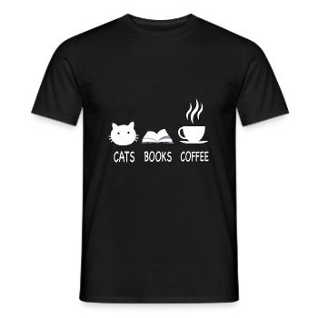 CHATS RÉSERVER CAFÉ - T-shirt homme - noir - Devant - AI Model Male 178 light (178cm)