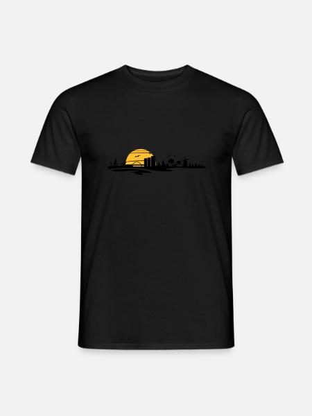 Skyline - Küste Fehmarn - Männer T-Shirt - Schwarz