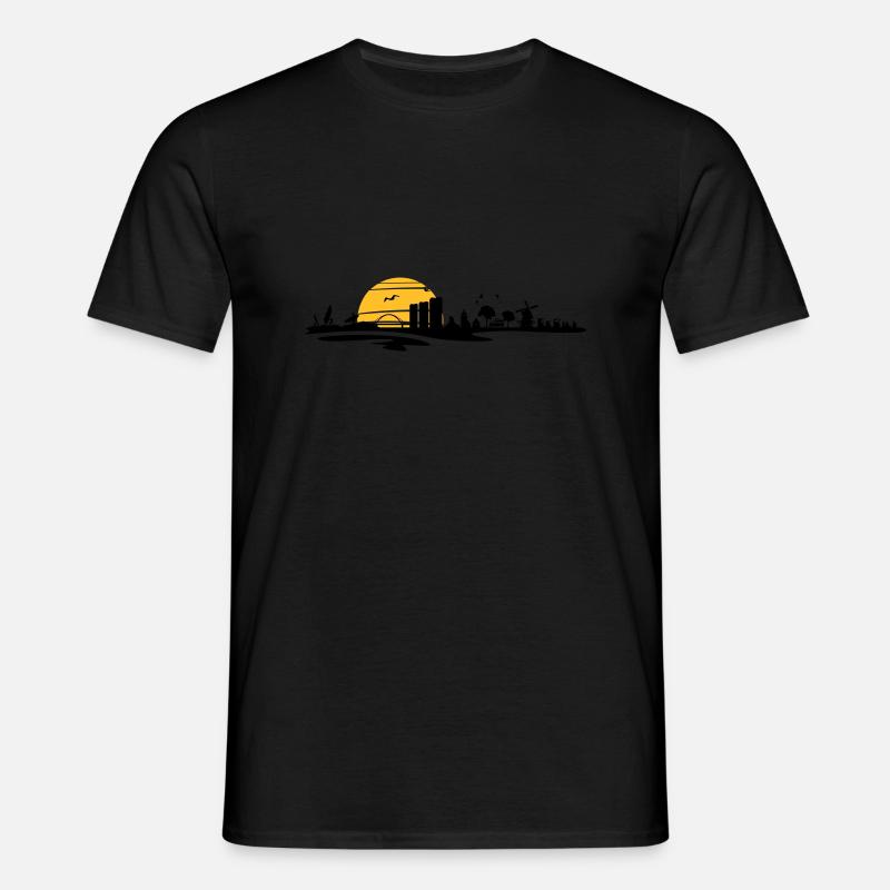 Skyline - Küste Fehmarn - Männer T-Shirt - Schwarz