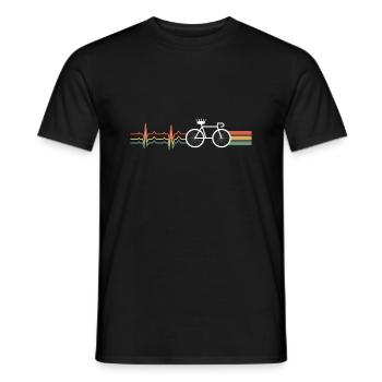 Retro Bike Heart Pulse - Men's T-Shirt - black - Front - AI Model Male 178 light (178cm)