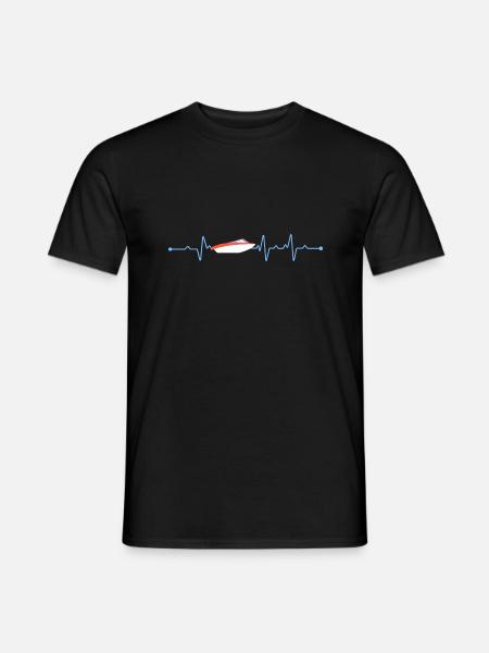Motorboot Herzschlag Kapitän - Männer T-Shirt - Schwarz