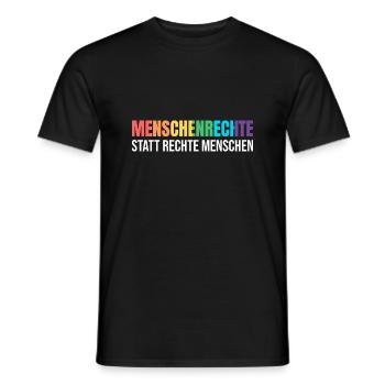 Menschenrechte Demonstration gegen Rechtstatt - Männer T-Shirt - Schwarz - Vorne - AI Model Male 178 light (178cm)