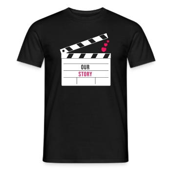 Partnerlook Beziehung Partnerschaft T-Shirt - Männer T-Shirt - Schwarz - Vorne - AI Model Male 178 light (178cm)