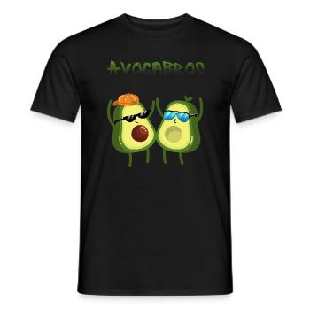 Avocabros - cool avocado brothers in summer look - Men's T-Shirt - black - Front - AI Model Male 178 light (178cm)