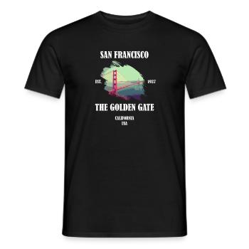 San Francisco Golden Gate Bridge - Men's T-Shirt - black - Front - AI Model Male 178 light (178cm)
