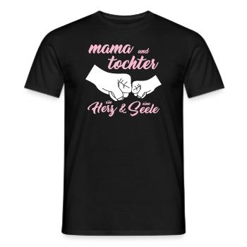 Mama und Tochter ein Herz & eine Seele Spruch - Männer T-Shirt - Schwarz - Vorne - AI Model Male 178 light (178cm)