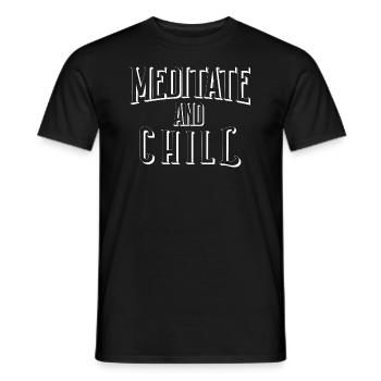 meditate and chill Design for a Yogi or yoga - Men's T-Shirt - black - Front - AI Model Male 178 light (178cm)