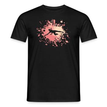 Volleyball Catch The Ball Color Splash - Men's T-Shirt - black - Front - AI Model Male 178 light (178cm)