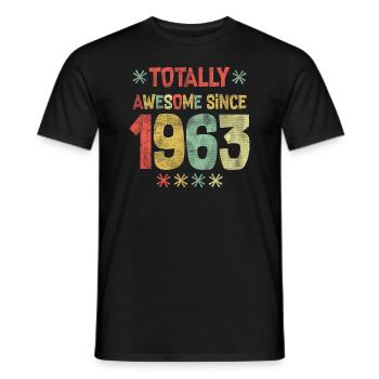 1963 - Joyeux anniversaire - Totalement génial depuis 1963 - T-shirt homme - noir - Devant - AI Model Male 178 light (178cm)