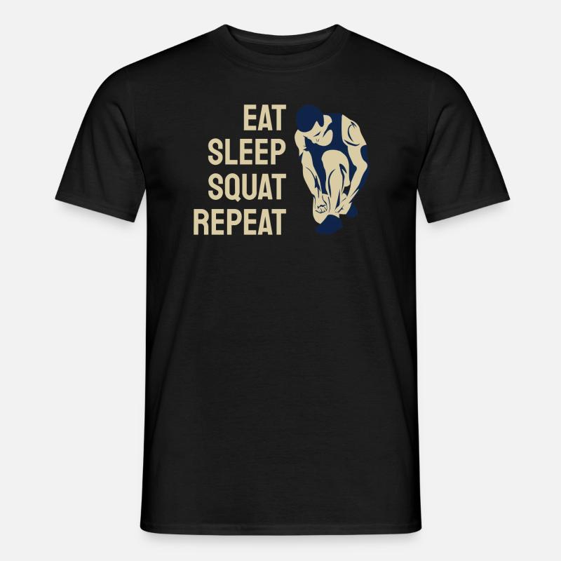 Eat Sleep Squat Repeat - Männer T-Shirt - Schwarz