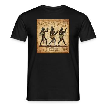 drôle égyptien hiéroglyphique groupe de musique rock guitare - T-shirt homme - noir - Devant - AI Model Male 178 light (178cm)