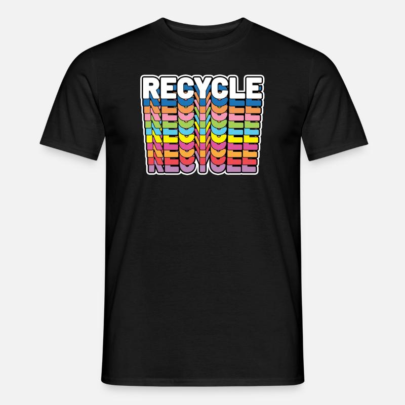 RECYCELN - Männer T-Shirt - Schwarz