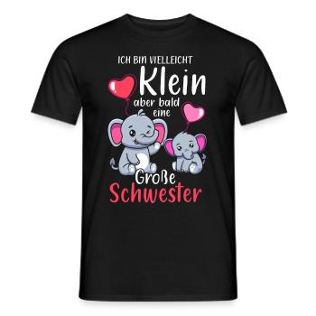Je suis petite mais bientôt une grande sœur - T-shirt homme - noir - Devant - AI Model Male 178 light (178cm)