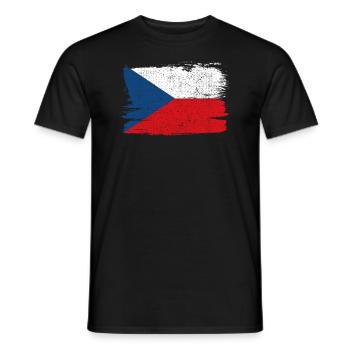 Tschechien Flagge Tschechien Flagge Frieden Vintage - Männer T-Shirt - Schwarz - Vorne - AI Model Male 178 light (178cm)