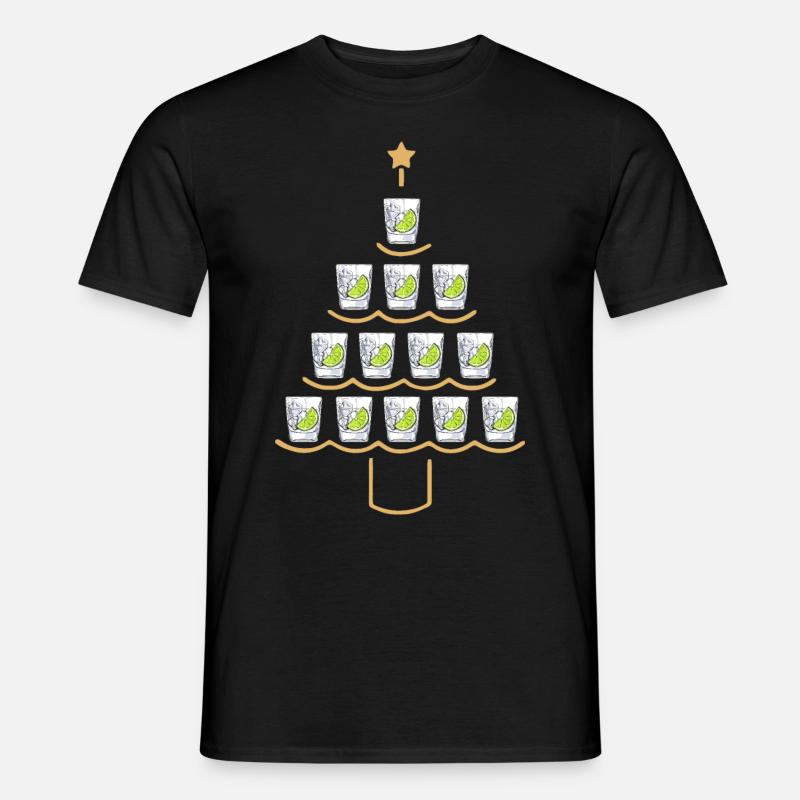 Gin Weihnachtsbaum - Männer T-Shirt - Schwarz