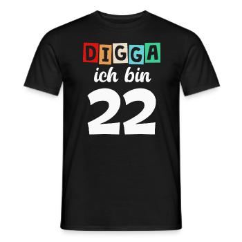 Digga Ich Bin 22 Jahre 22. Geburtstag - Männer T-Shirt - Schwarz - Vorne - AI Model Male 178 light (178cm)