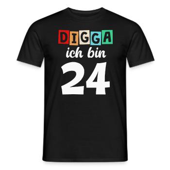 Digga Ich Bin 24 Jahre 24. Geburtstag - Männer T-Shirt - Schwarz - Vorne - AI Model Male 178 light (178cm)