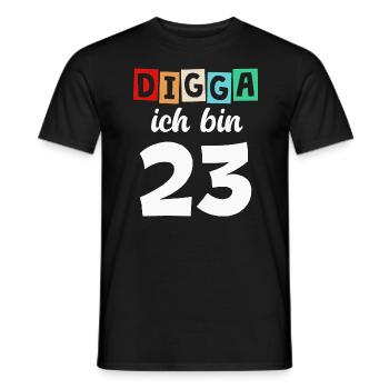 Digga Ich Bin 23 Jahre 23. Geburtstag - Männer T-Shirt - Schwarz - Vorne - AI Model Male 178 light (178cm)