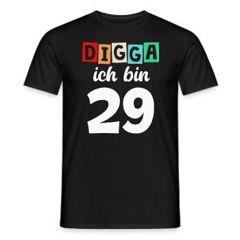 Digga Ich Bin 29 Jahre 29. Geburtstag - Männer T-Shirt - Schwarz - Vorne - AI Model Male 178 light (178cm)