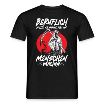 Professionnellement, j’ai toujours voulu faire quelque chose avec les gens - T-shirt homme - noir - Devant - AI Model Male 178 light (178cm)