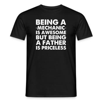 Être mécanicien, c’est génial, mais être père - T-shirt homme - noir - Devant - AI Model Male 178 light (178cm)