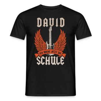 Schoolchild David I'm rocking the first day of school now - Men's T-Shirt - black - Front - AI Model Male 178 light (178cm)