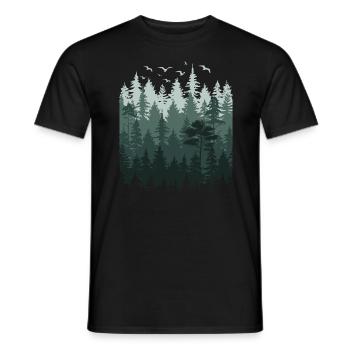 Wald Natur Wildnis Bäume Naturliebhaber - Männer T-Shirt - Schwarz - Vorne - AI Model Male 178 light (178cm)