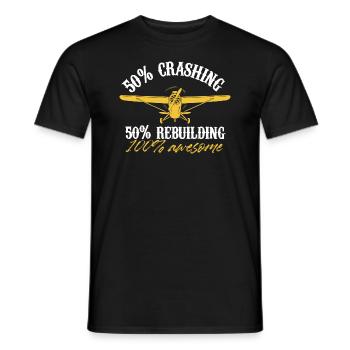 50 per cent crashing 50 rebuilding awesome Design - Men's T-Shirt - black - Front - AI Model Male 178 light (178cm)