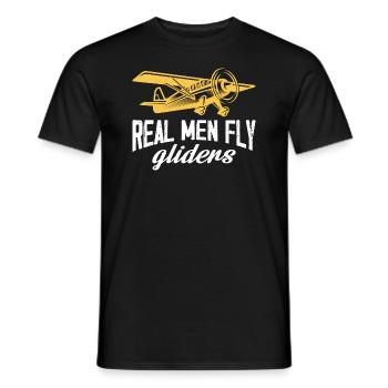 De vrais hommes volent planeurs Conception pour un avion rc - T-shirt homme - noir - Devant - AI Model Male 178 light (178cm)
