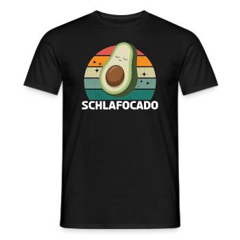 Schlafocado - Coucher de soleil vintage - T-shirt homme - noir - Devant - AI Model Male 178 light (178cm)