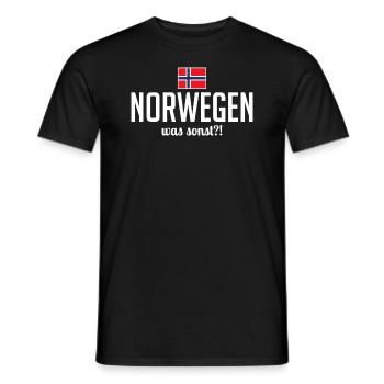 Norwegen was sonst Spruch Skandinavien Urlaub - Männer T-Shirt - Schwarz - Vorne - AI Model Male 178 light (178cm)