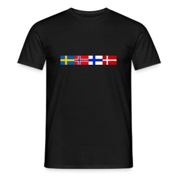Scandinavian flags close together - Männer T-Shirt - Schwarz - Vorne - AI Model Male 178 light (178cm)
