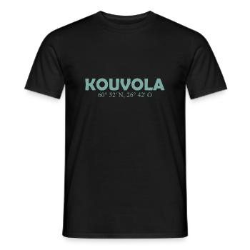 Kouvola - Finlande - Coordonnées Longitude Latitude - T-shirt homme - noir - Devant - AI Model Male 178 light (178cm)