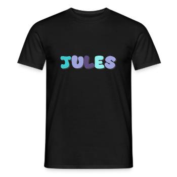 Name - Jules - Men's T-Shirt - black - Front - AI Model Male 178 light (178cm)