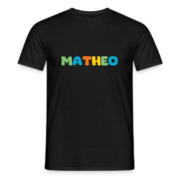 Name - Matheo - Männer T-Shirt - Schwarz - Vorne - AI Model Male 178 light (178cm)