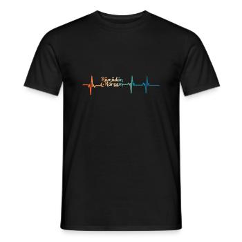 Ramadan Kareem Heartbeat - Men's T-Shirt - black - Front - AI Model Male 178 light (178cm)